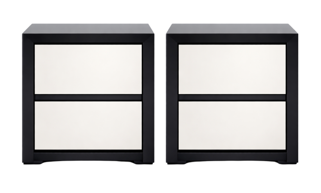 Mesa de Noche de MDF Estilo Silueta (2 Gavetas)