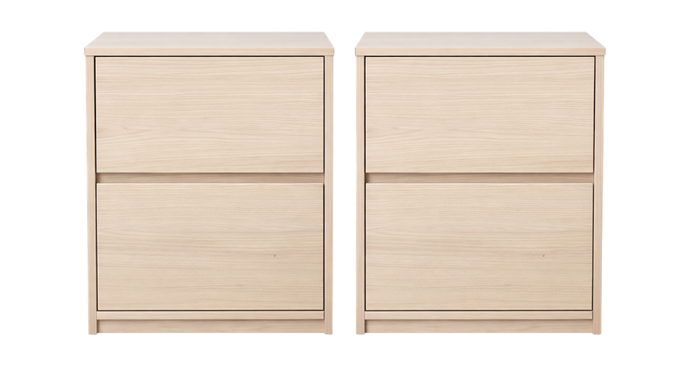 Mesa de Noche Estilo Nórdico Minimalista (2 Gavetas)