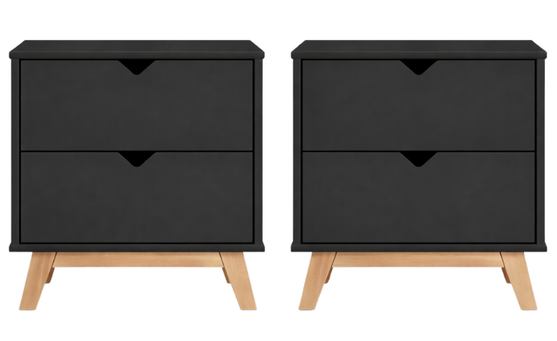 Mesa de Noche Total Black (1 Gaveta con Nicho Abierto)